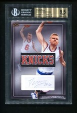 2016 The Bar Platinum Kristaps Porzingis Game Worn Team Patch Auto 1/1 BGS 9.5