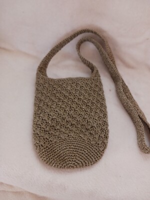 Simple Style Woven Boho Rope Bage With Gold Threads