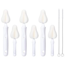 8 Pcs Sponge Nipple Bottle Brushes Baby Bottle Brush with 3 Pcs Nipple Cleane...