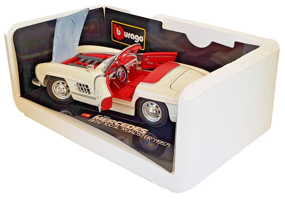 BBurago 3023 "Mercedes Benz 300 SL "Roadster" 1957" 1/18 Die-cast e plastica - Immagine 3 di 4