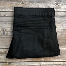  158 Cache Women  s 8 Mid Rise Black Coated Skinny Denim Dark Wash Jeans Medium