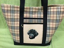Adorable Custom Embroidered Poodle Tote