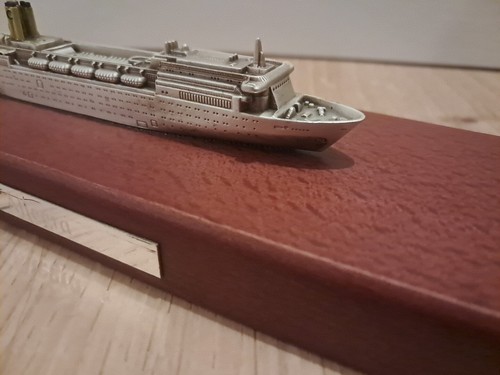 Raro Vintage Modellino Nave da Crociera Costa Allegra su base in legno - Foto 3 di 9