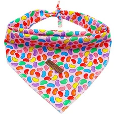 Easter Dog Bandana Colorful Candy Print Washable Square Scarf Adjustable