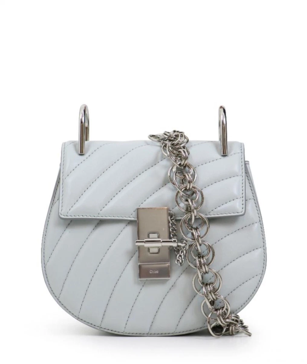 $1,995.00 CHLOE Drew Bag Quilted Calfskin Mini Bijou Airy Gray