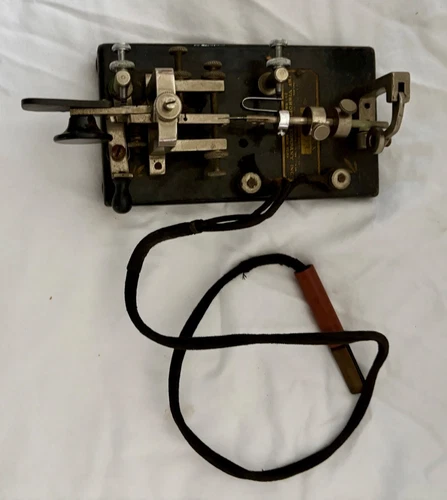 Early 1900’s Vibroplex Original Telegraph Key Bug w/Papers & Box