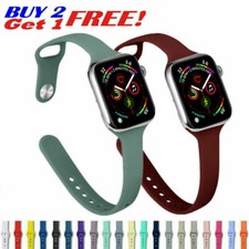 Slim Silicone Sports Soft Band Strap For Apple Watch 10 9 8 7 6 5 SE 2 41m 45mm