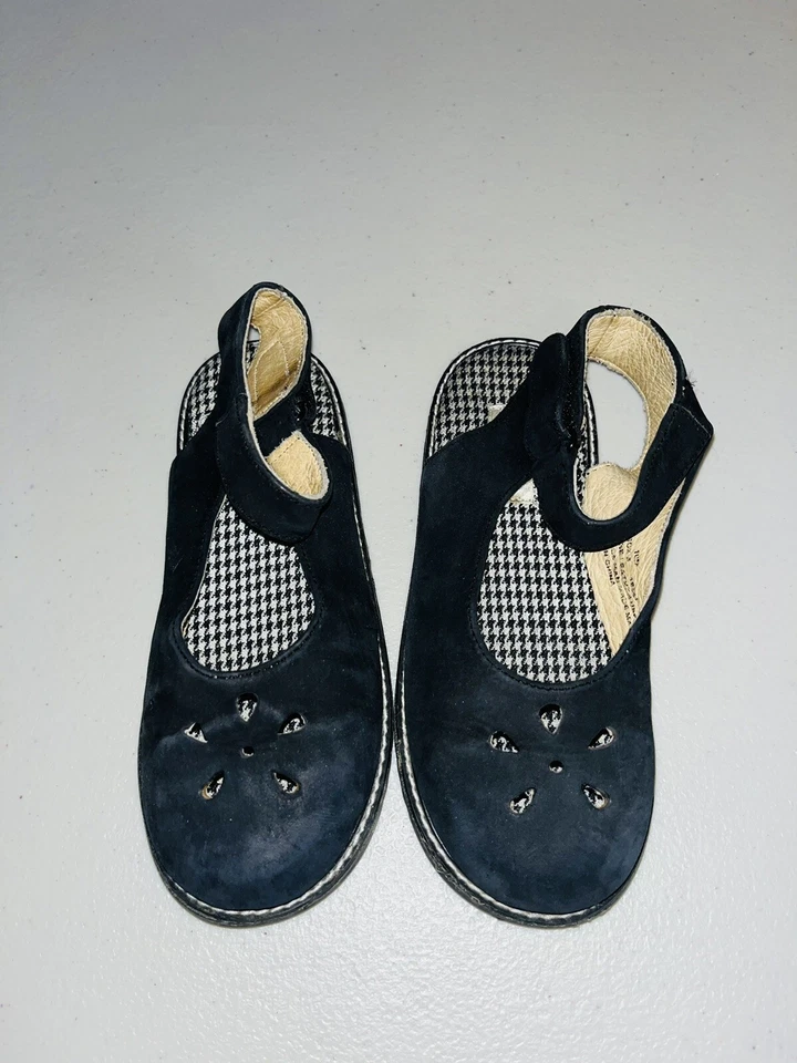 Vintage Goody Children's Girls Kids Suede Blue Pussy Cat Loafer Shoes Buckle 10 - Image 2 of 4