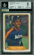 1982 FLEER # 213 CESAR CEDENO PROOF BGS 8.5 MAC SOLO FINEST GRADE *