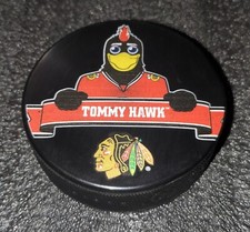TOMMY HAWKS MASCOT Not TONY HAWK CHICAGO BLACKHAWKS NHL LICENSED INGLASCO PUCK 