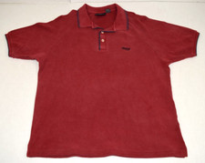 Vintage Guess Shirt Size L 90s Red Raglan polo Embroidered Guess Logo Made USA