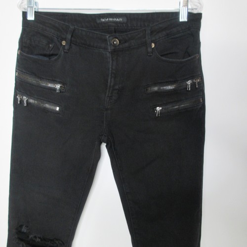 Cult of Individuality Women Size 30 Ankle Capri Black Raw Hem Skinny Stretch