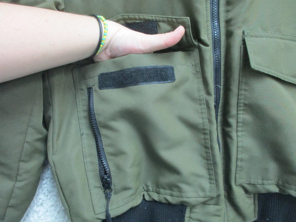 Chaqueta Granada Mediana Adulto Verde Sudadera con Capucha Bolsillos Cremallera Completa Logo Bombardero Para Hombres M Foto 3 de 4