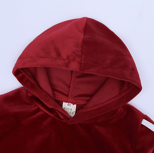 Niños Niñas Terciopelo Traje de Trándal con Capucha Sudadera Superior Parte Inferior Otoño Invierno Traje para Correr - Imagen 21 de 65