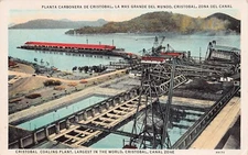 Panama Canal Zone Construction Cristobal Naval Ship Fueling Station Postcard C55