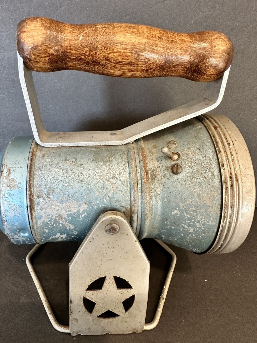Star Headlight Lantern Co. Blue Lantern Flashlight Railroad