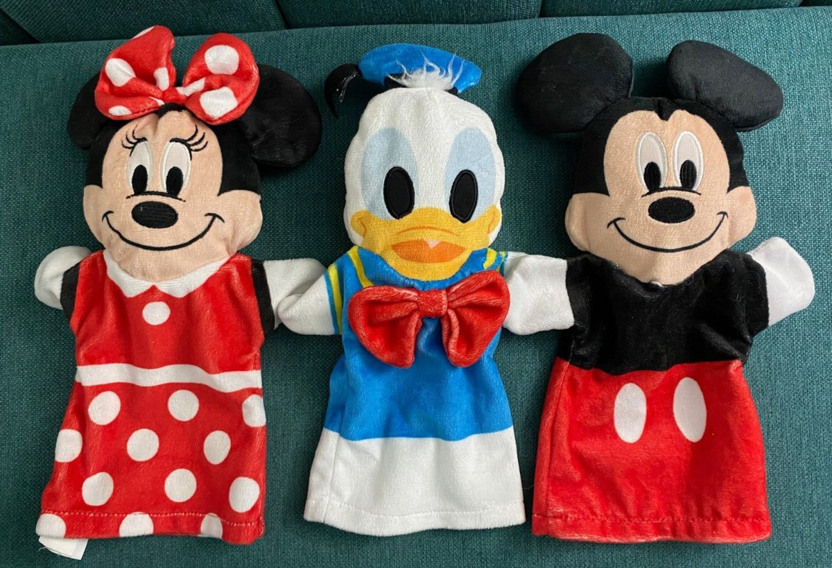 Melissa Doug Disney Baby Hand Puppets Mickey, Minnie Mouse, Donald 3-pc  lot