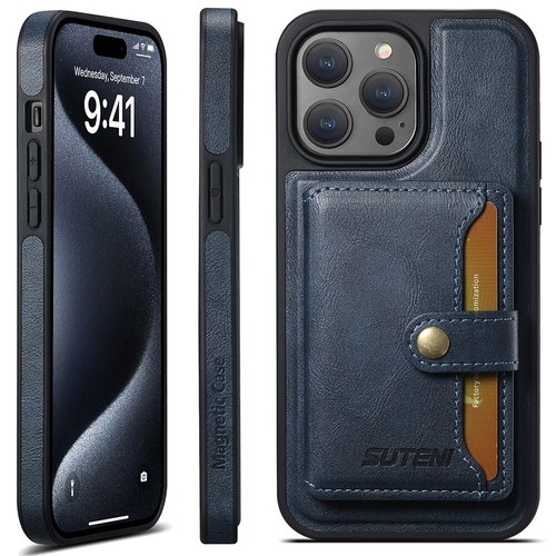 For iPhone 15 Pro Max Plus 14 13 12 Magnetic Phone Case Detachable Card Wallet - Picture 17 of 52