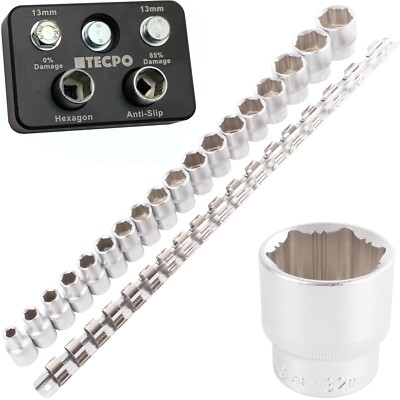 ANTI RUTSCH FEST STECKSCHLÜSSEL SATZ 8-32 mm 1/2 zum LÖSEN VON RUNDE SCHRAUBEN