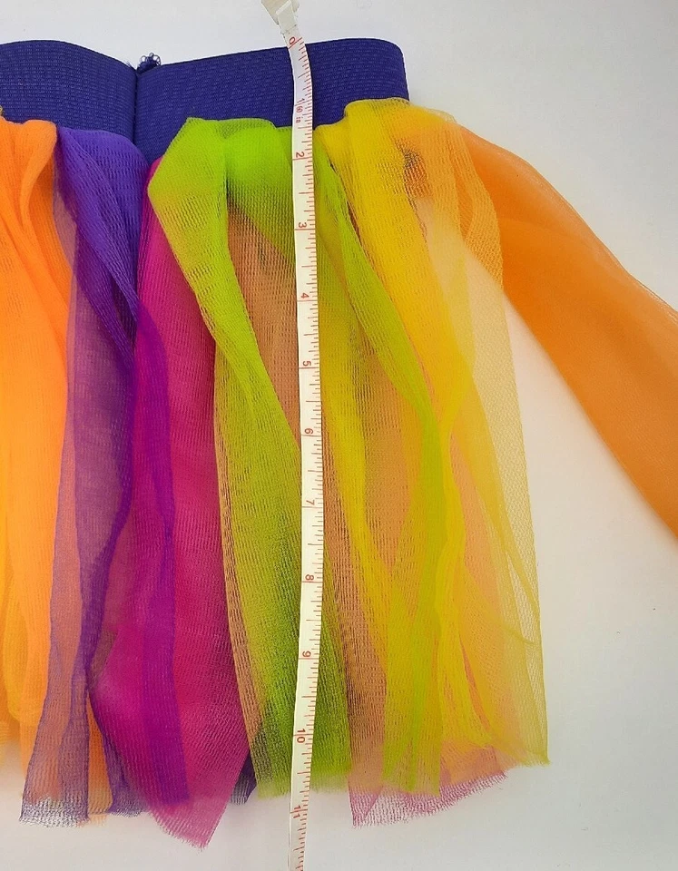 Rainbow Tulle TuTu Girl's Small Elastic Waist Yellow Pink Orange Purple Green — 第 3/4 张图片