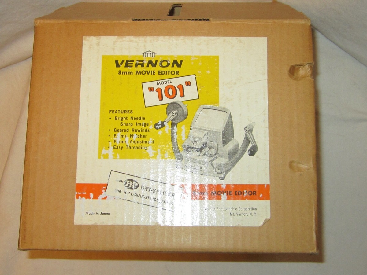 Vintage Vernon 8mm Movie Editor Model 101 Lights Up Extra Plastic Film Reels