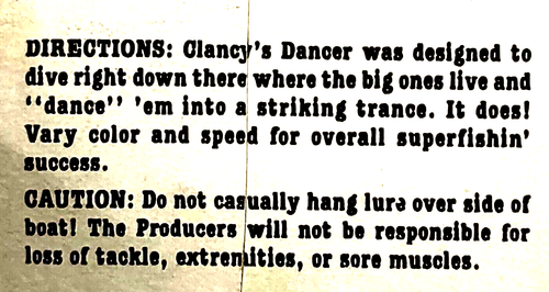The Producers Clancy's Dancer 6.5" Blue Tiger 5/8oz No. 6 señuelos de buceo profundo - Imagen 21 de 22
