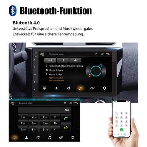 7" 2 DIN Android 12 Carplay Autoradio Bluetooth GPS NAVI WiFi RDS Rückfahrkamera - Picture 8 of 12
