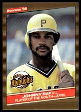 1986 Donruss Highlights JOHNNY RAY #9 Pittsburgh Pirates