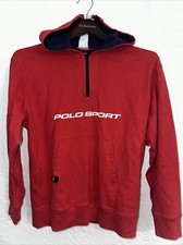 Polo Ralph Lauren Hoodie Boys Medium Red Quarter Zip Hoodie Youth Kid