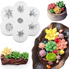 7 Pack Succulent Silicone Mold 3D Candle Soap Making Molds for Resin Casting