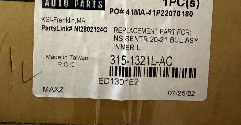 Conjunto de luz trasera izquierda Depo 315-1321L-AC para Nissan Sentra 2020-2021 NUEVO Foto 2 de 2