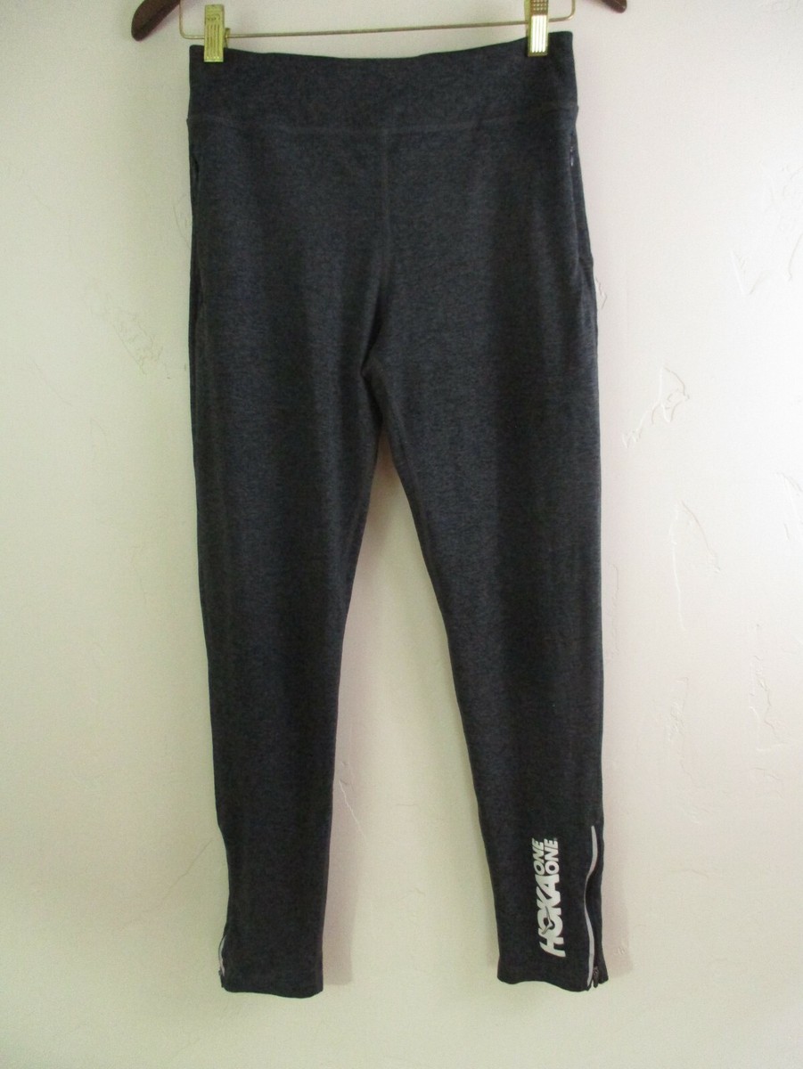 Running Rabbit Hoka one one leggings athletic running grey women's zip  ankle SM