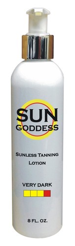 SUN GODDESS - Sunless Self Tanning Lotion - VERY DARK - 8 oz + Best Tanner Mitt - Picture 9 of 11