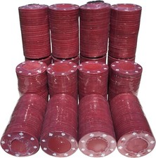 250 x ROTE VOLLE BREITE POKER ROULETTE CASINO CHIPS - GEEIGNETE DESIGNMARKEN