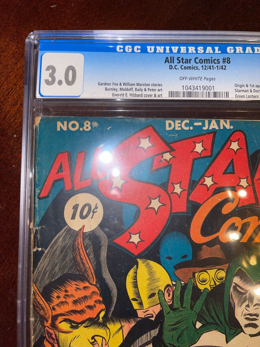All Star Comics #8 CGC 3.0 DC 1941 1st Wonder Women! Grail All Star Comics #8 CGC 3.0 DC 1941 1st Wonder Women! Grail