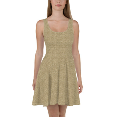 brown skater dress Short Sleeve Brown Check Skater Dress main image 1
