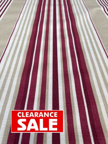 Laura Ashley Irving Stripe Cranberry Curtain Fabric SOLD PER METRE - Picture 1 of 6