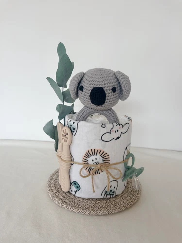 Personalisierte Windeltorte klein - Windeltorte neutral - Geschenk Babyparty