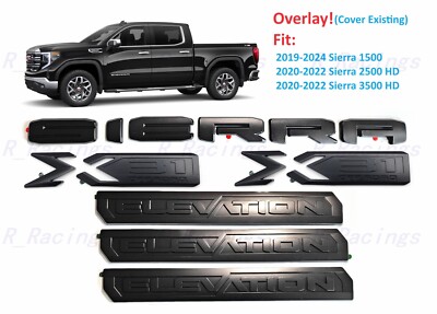 Overlay Matte black X31 Off Road Sierra Elevation Emblem 2019-24 1500 2500HD3500