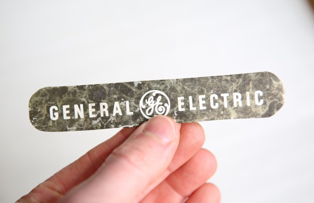 Vintage GE General Electric Fan Metal Badge Emblem Mid Century Industrial Sign-image