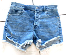 Express Cut Off Short Shortie Vintage High Rise Women Denim Button Fly 4 G174