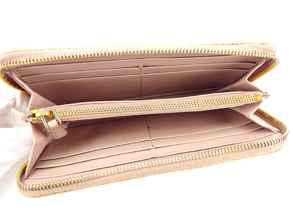 miumiu Wallet Purse zipper wallet Pink Woman Authentic Used