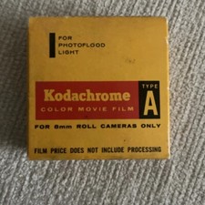 Kodachrome Type A Color Movie 8mm Double Film 25 Feet 7.62 M