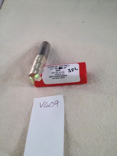1 NEUER HTC 1/2 ZOLL DURCHMESSER HARTMETALL-SCHAFTFRÄSER. 45° ZRN. 3 Fl. 1-1/4" LOC (V609) - Bild 2 von 3