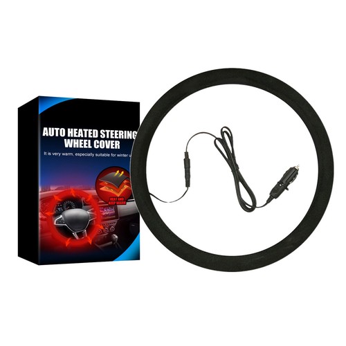 Car Steering Wheel Cover Heated Universal Motor Trend Tangle Free Design Warming - Foto 13 di 19