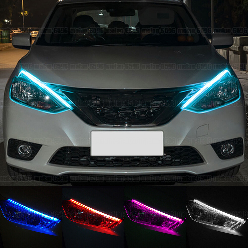 2pcs 60CM Flexible LED DRL Daytime Running Light with Turn Signal for Headlights