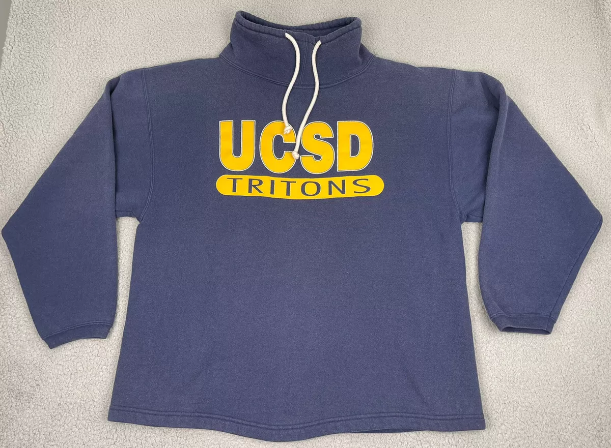 Vintage UCSD Sweatshirt Men s Large Blue Long Sleeve Funnel Neck Tritons