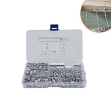Pack of 245 Aluminum Crimping Loop Sleeve Assortment Kit for Wire Rope and Cable
