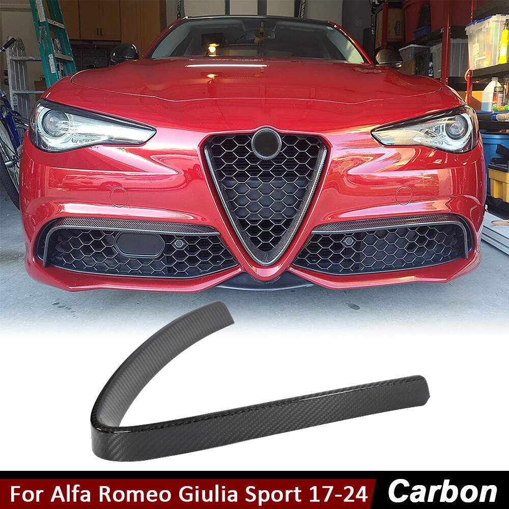 For Alfa Romeo Giulia Sport Quadrifoglio Dry Carbon Front V Shape Grille Cover