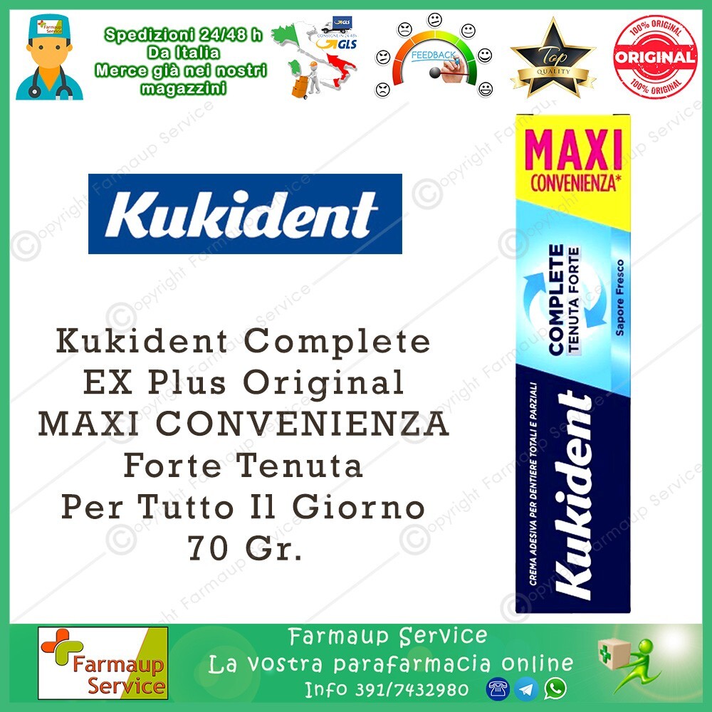 Kukident Complete Ex Plus Original Complete Crema Adesiva Per Dentiere 70 gr